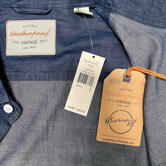 Weatherproof Vintage: LONG SLEEVE DENIM SHIRT IN DENIM - Picture 2 of 4